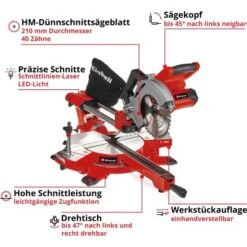 Einhell Power X-Change Akku-Zug-Kapp-Gehrungssäge TE-SM 36/210 Li Solo -Elektrowerkzeuge 4006825641523 2171 03