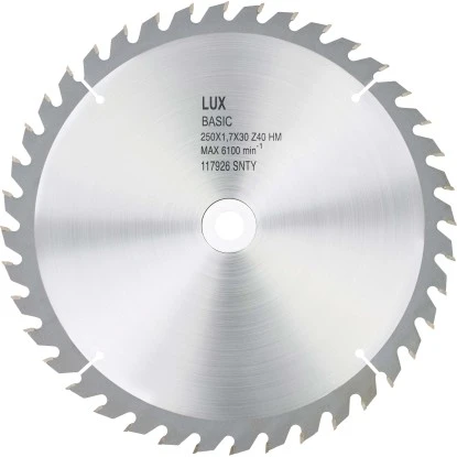 LUX HM-Kreissägeblatt Holz Ø 250 mm 40 Zähne LUX HM-Kreissägeblatt Holz Ø 250 Mm 40 Zähne -Elektrowerkzeuge 601988 2137 1