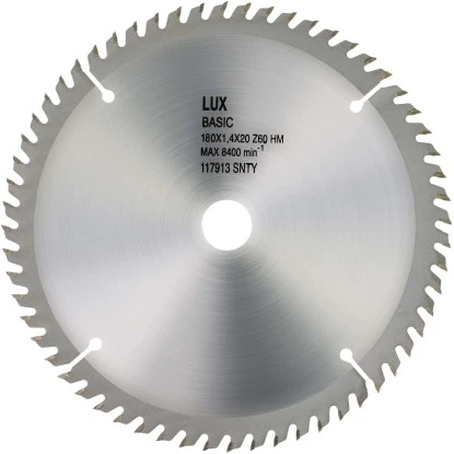 LUX HM-Kreissägeblatt Holz Ø 180 mm 60 Zähne LUX HM-Kreissägeblatt Holz Ø 180 Mm 60 Zähne -Elektrowerkzeuge 602005 2137 1